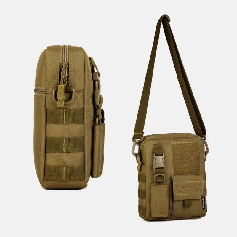 Herre Camo Pattern Multifunction Stor Kapasitet Utendørs Reise Taktisk Veske Crossbody Bag Skulderveske Firkantet Veske