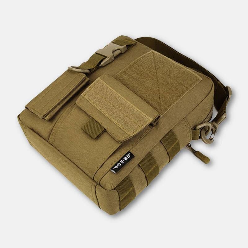 Herre Camo Pattern Multifunction Stor Kapasitet Utendørs Reise Taktisk Veske Crossbody Bag Skulderveske Firkantet Veske