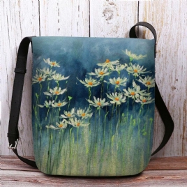 Kvinner Filt Blomster Mønster Utskrifter Crossbody Bag Skulderveske