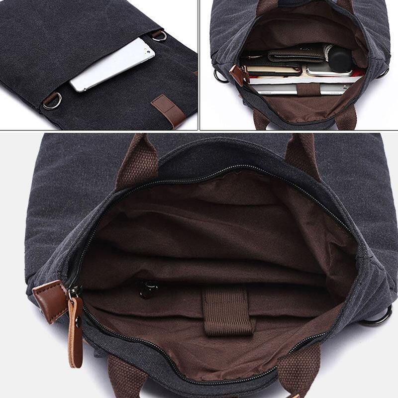 Menn Canvas Anti-Tyveri Vanntett Vintage Messenger Bag Skulderveske Crossbody Bag Håndveske