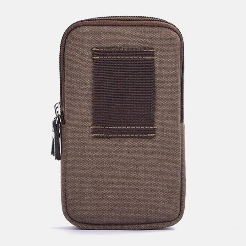 Menn Canvas Multi-Pocket Outdoor Sports 6.3 Tommers Telefonveske Midjeveske Slyngeveske