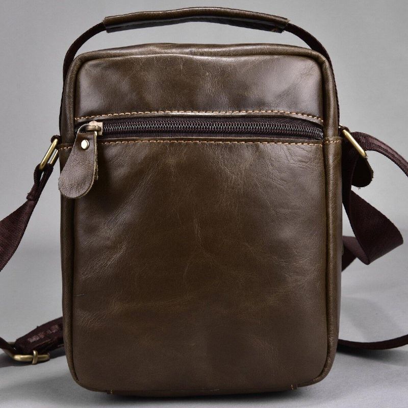 Menn Ekte Lær Multi-Lomme Vintage 6.3 Tommers Telefonveske Crossbody-Vesker Skulderveske Håndveske