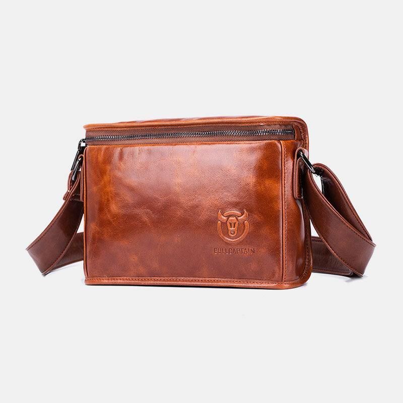 Menn Ekte Skinn Anti-Tyveri Slitasjebestandig 7.9 Tommer iPad Vintage Firkantet Veske Crossbody Bag Skulderveske