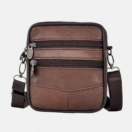 Menn Ekte Skinn Business Multi-Carry Crossbody Bag Med Stor Kapasitet