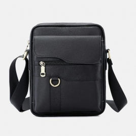 Menn Ekte Skinn Med Stor Kapasitet Vintage Uformelt 6.5 Tommers Telefonveske Crossbody-Veske Skulderveske Messenger-Koffert