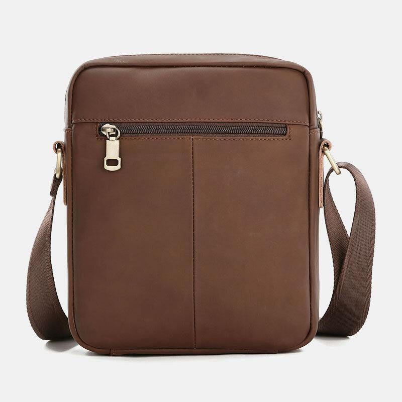 Menn Ekte Skinn Med Stor Kapasitet Vintage Uformelt 6.5 Tommers Telefonveske Crossbody-Veske Skulderveske Messenger-Koffert