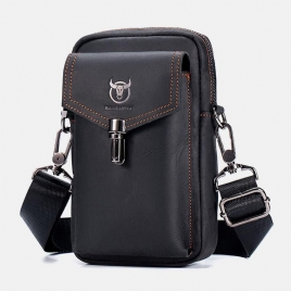 Menn Ekte Skinn Stor Kapasitet Vintage 6.5 Tommers Telefonveske Midjeveske Skulderveske Crossbody-Veske