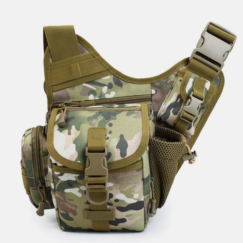 Menn Oxford Outdoor Riding Sport Camo Vanntett Crossbody Bag Med Stor Kapasitet Midjeveske Sadelveske