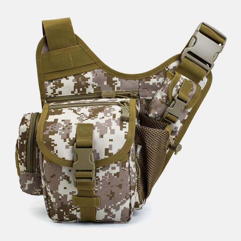 Menn Oxford Outdoor Riding Sport Camo Vanntett Crossbody Bag Med Stor Kapasitet Midjeveske Sadelveske