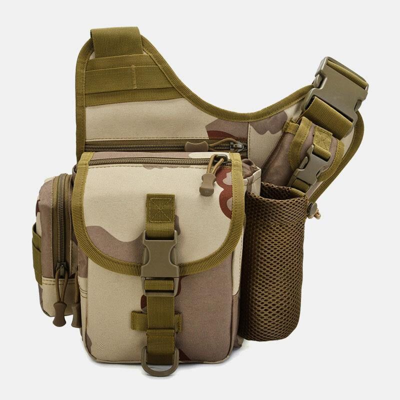 Menn Oxford Outdoor Riding Sport Camo Vanntett Crossbody Bag Med Stor Kapasitet Midjeveske Sadelveske