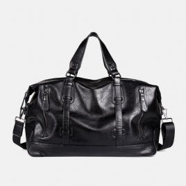 Menn Pu-Skinn Bærbar Business Messenger Bag Med Stor Kapasitet Håndveske Skulderveske Crossbody Bag Duffelveske