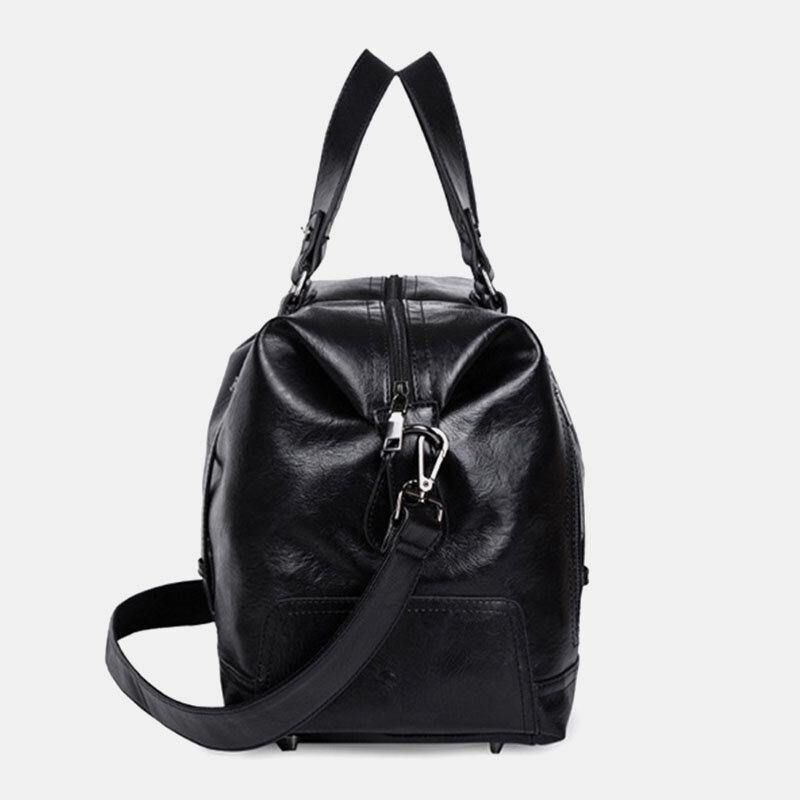 Menn Pu-Skinn Bærbar Business Messenger Bag Med Stor Kapasitet Håndveske Skulderveske Crossbody Bag Duffelveske