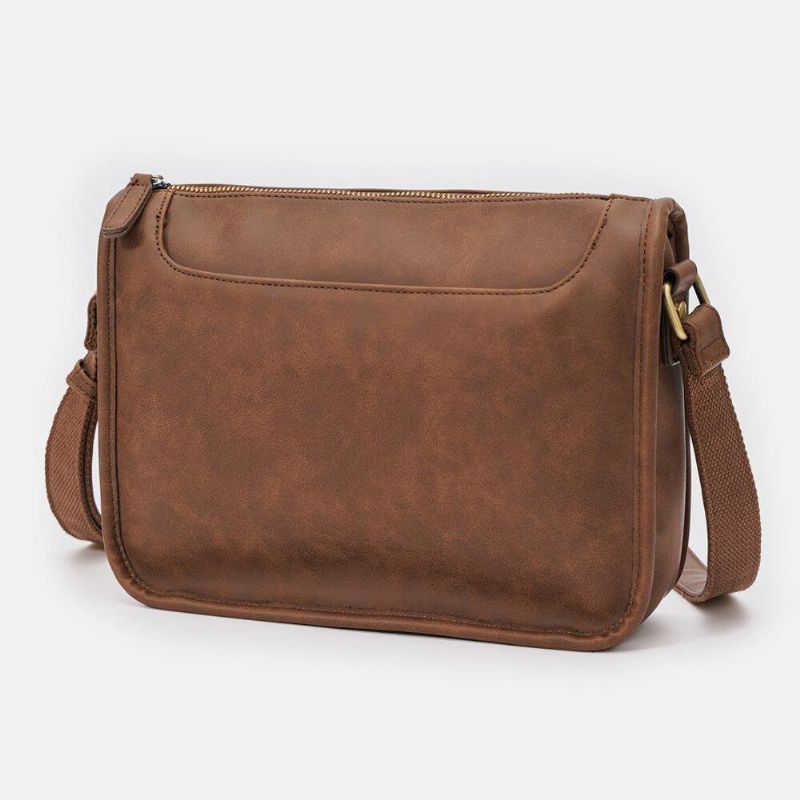 Menn Pu-Skinn Vintage 6.3 Tommers Telefonveske Med Stor Kapasitet Messenger Bag Crossbody-Vesker Skulderveske