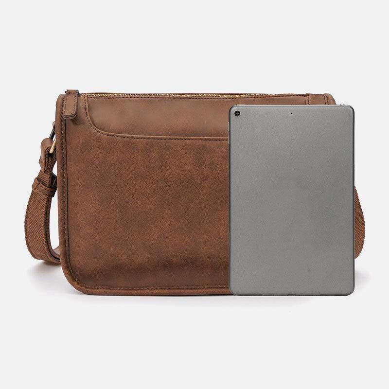 Menn Pu-Skinn Vintage 6.3 Tommers Telefonveske Med Stor Kapasitet Messenger Bag Crossbody-Vesker Skulderveske