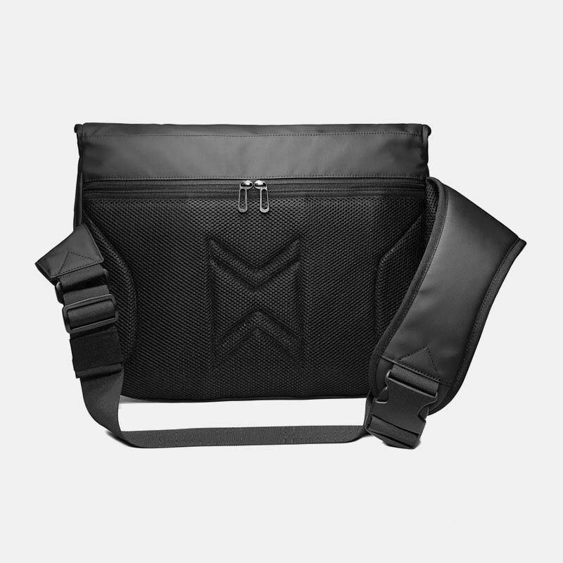 Menn Pvc Vanntett Crossbody Bag Med Stor Kapasitet Multifunksjon 15.6 Tommers Bærbare Kofferter Messenger Skulderveske