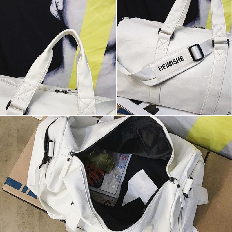 Unisex Tørr Våtseparasjon Treningsveske Pu-Skinn Multi-Bære Med Stor Kapasitet Reise Utendørs Bagasjehåndveske Crossbody-Veske